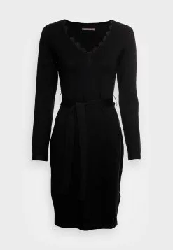 Anna Field Lace Insert V Neckline Loose Dress - Robe Pull - Black -Hauts Boutique 04d5fa9dd39844bfa488fdbc592f58c5