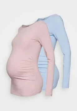 2 Pack - T-Shirt À Manches Longues - Light Blue/Light Pink -Hauts Boutique 05c68bc826624725a795391c91083a32