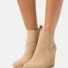 Anna Field Leather Winter Boot - Bottines À Talons Hauts - Beige