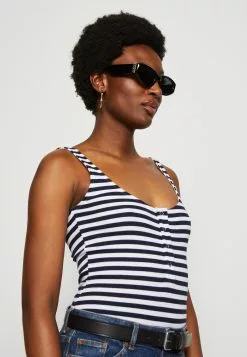 Anna Field Débardeur - White/Blue -Hauts Boutique 09ae2591c4cf4a08963bce5a8b552280