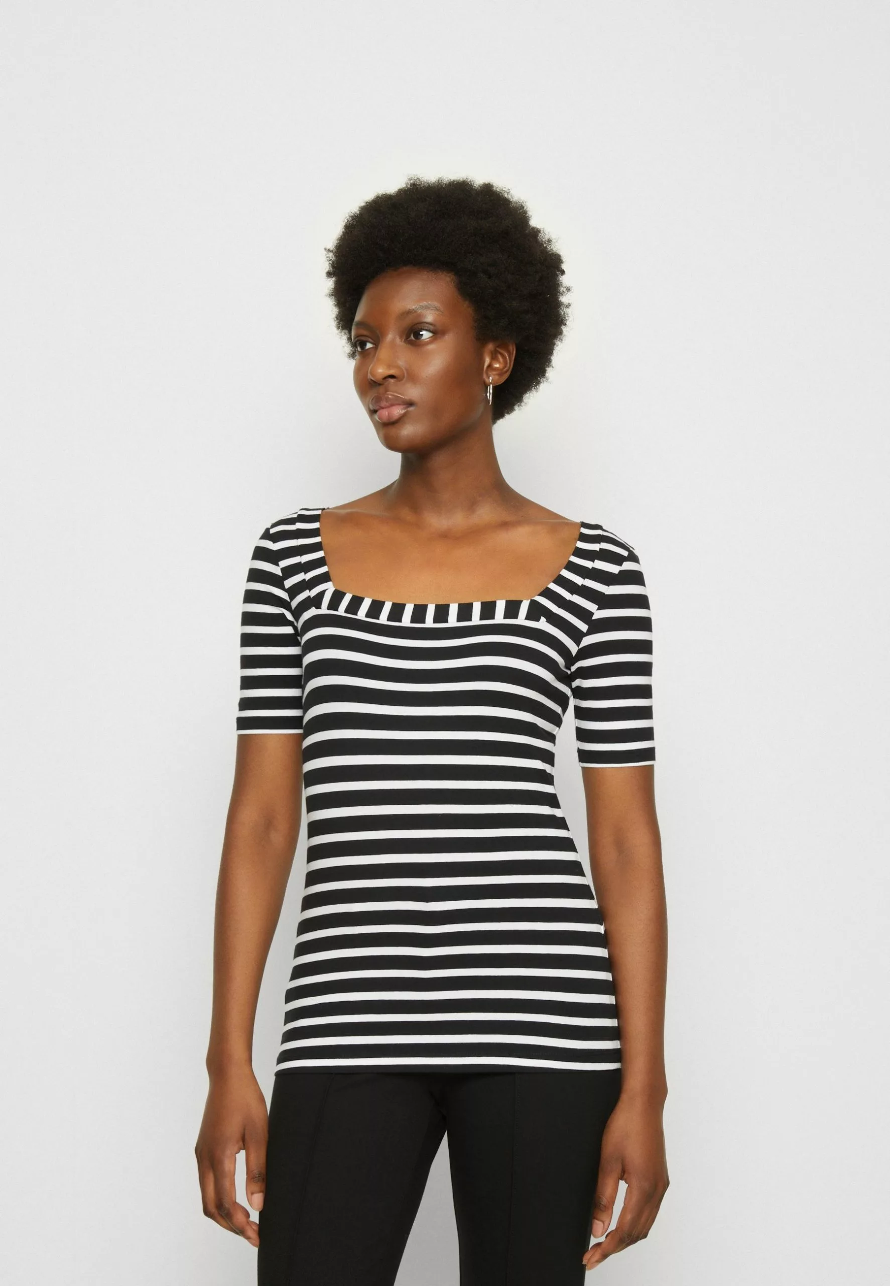 Anna Field T-Shirt Imprimé - Black/White