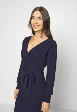 Anna Field Wrap V Ausschnitt Mini Strickkleid Mit Gürtel - Robe Fourreau - Dark Blue -Hauts Boutique 15ce62b8c63b40c0864cdec8b251219d