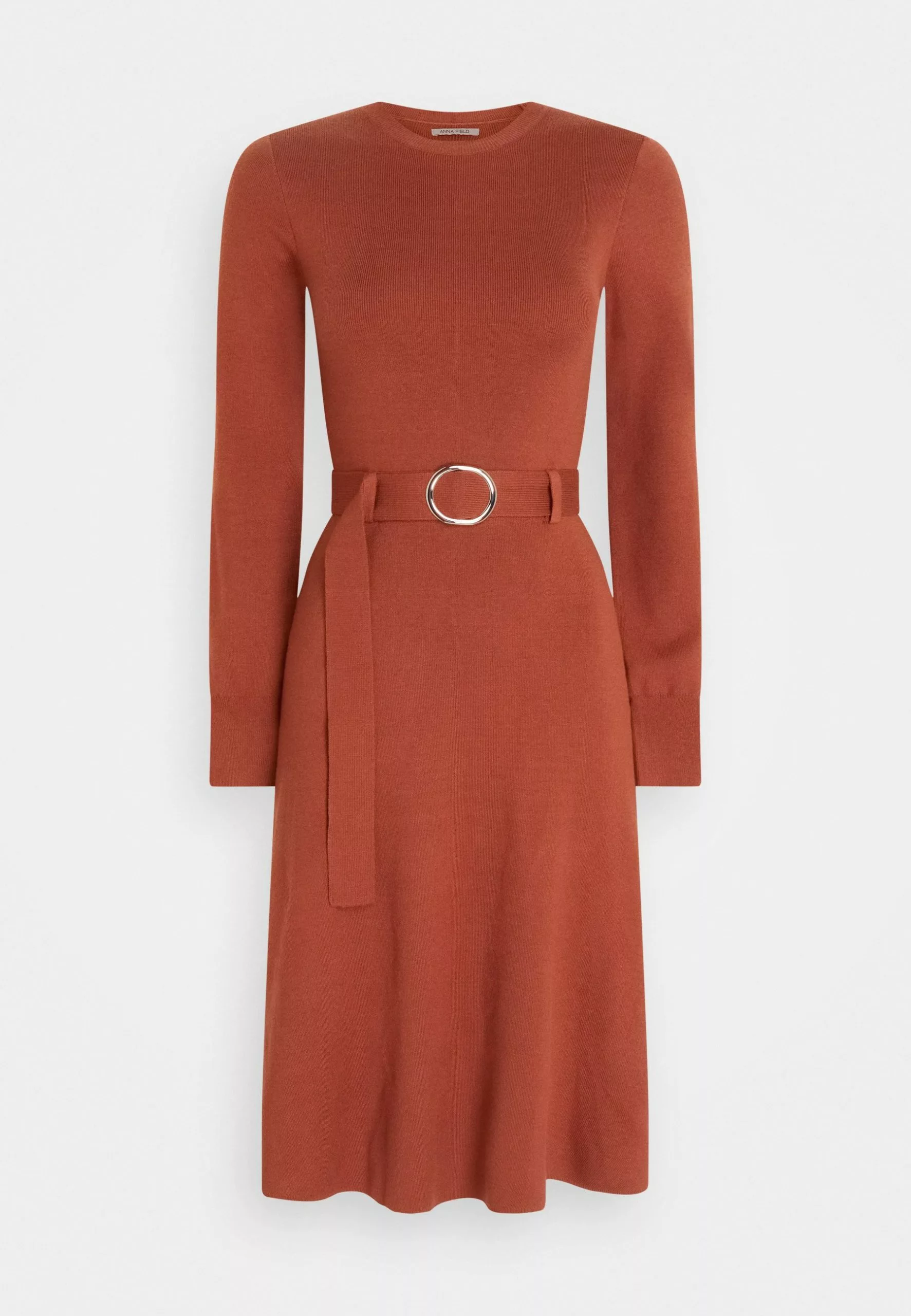 Anna Field Crew Ausschnitt Midi Strickkleid Mit Gürtel - Robe Pull - Brown 5 Anna Field Crew Ausschnitt Midi Strickkleid Mit Gürtel - Robe Pull - Brown – Image 5