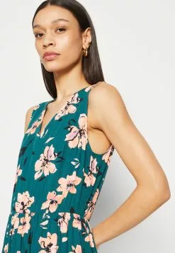 Anna Field Robe Longue - Dark Green/Pink -Hauts Boutique 19d6a6683b604f7b8cc76e9d02f6e639