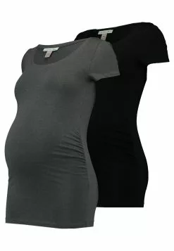 2 Pack - T-Shirt Basique - Dark Gray/Black