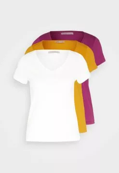 Anna Field 3 Pack - T-Shirt Basique - Dark Yellow/Purple/White -Hauts Boutique 23df2abe76ef48529413e69d385446ee