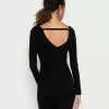 Anna Field Offener Rücken Bodycon Mini Strickkleid - Robe Fourreau - Black