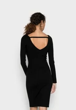 Anna Field Offener Rücken Bodycon Mini Strickkleid - Robe Fourreau - Black