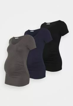 3 Pack - T-Shirt Imprimé - Black /Dark Grey/Dark Blue