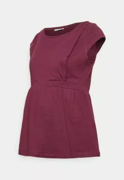 Maternity Baby Doll Nursing Tee - T-Shirt Imprimé - Dark Red -Hauts Boutique 347a798ab1324d388da56cd66c76a696