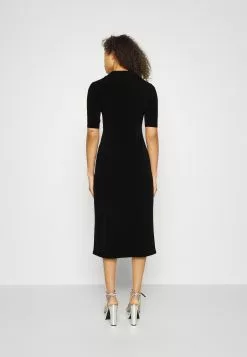 Center Front Knot Low Midi Dress - Robe De Jour - Black -Hauts Boutique 35367c25b3b64620b2ecd27a71387530