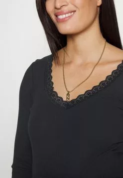 Maternity Ribbed Longsleeve Lace - T-Shirt À Manches Longues - Black -Hauts Boutique 39164d4bb45e4d709b6f469b9fcf8d72
