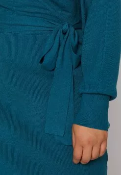 Wrap V Ausschnitt Mini Strickkleid Mit Gürtel - Robe Pull - Teal -Hauts Boutique 3a021df5f88c4e948e46ea59bbaabd47