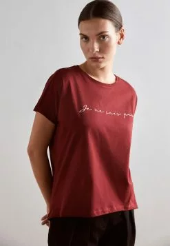 Anna Field Mandala Low To High - T-Shirt Imprimé - Bordeaux