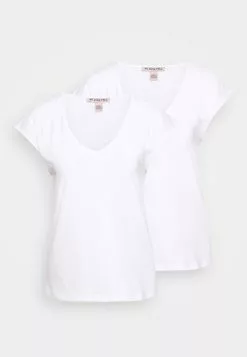 Anna Field Basic V Neck Drop Shoulder 2 Pack - T-Shirt Basique - White/White -Hauts Boutique 4bd9b2c16f674d6bbb4e8cbdc342a69c