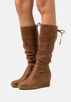 Anna Field Bottes Compensées - Cognac