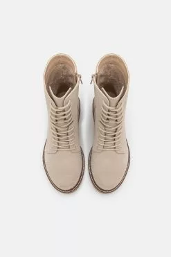 Leather - Bottines À Lacets - Beige -Hauts Boutique 51add791162b42cf83434b48d3f427e3