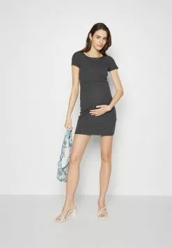 Short Sleeves - Robe En Jersey - Mottled Dark Grey -Hauts Boutique 5f0b4f25912049eab032cd60a6de53ca