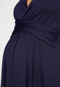 Sleeves Wrap Waist V Flared Mini Dress - Robe En Jersey - Dark Blue -Hauts Boutique 65efe5746e57400380f813b2180c19ec