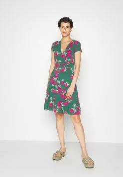 Robe En Jersey - Dark Green/Pink