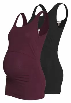Nursing 2 Pack - Top - Débardeur - Bordeaux/Black -Hauts Boutique 67eeb7dbcef342dbac5172d2e50d5ffe