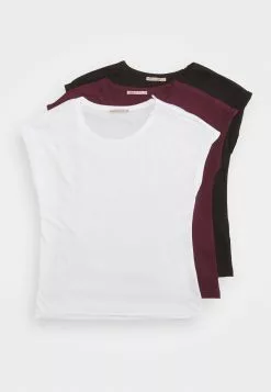Anna Field 3 Pack - T-Shirt Basique - Dark Red/White/Black -Hauts Boutique 753a8a99160b4c0e8cf63e3a73f26cb2