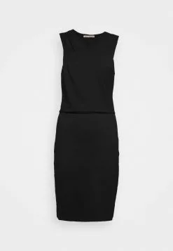 Drapped Neckline Smart Bodycon Sleeveless Mini Dress - Robe En Jersey - Black -Hauts Boutique 7e169e682756419492298dc1919a2371