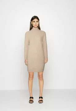 Anna Field Perkin Ausschnitt Mini Strickkleid - Robe Fourreau - Camel