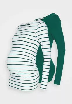 2 Pack - T-Shirt À Manches Longues - White/Dark Green -Hauts Boutique 8e87d367b68e47be947469353e3b08b7