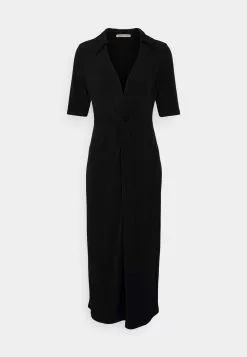 Center Front Knot Low Midi Dress - Robe De Jour - Black -Hauts Boutique 9684c8582a79449990c47c4f1845a762