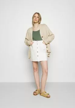 Anna Field 3 Pack - T-Shirt Basique - White/Mottled Light Grey/Light Green