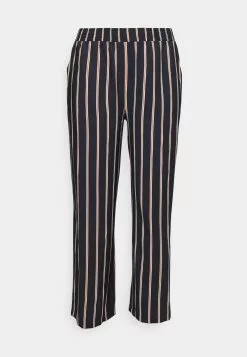 Wide Leg Pant - Pantalon Classique - Dark Blue/Brown/White -Hauts Boutique aa9df79e817344bbb0010b3b238e8ac1
