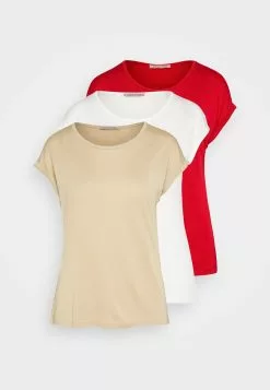 Anna Field 3 Pack - T-Shirt Basique - Beige/Off-White/Red -Hauts Boutique aedc07226f6b43aab232c16e6322bb39