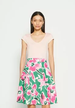 Anna Field Robe En Jersey - White/Green/Pink