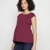 Maternity Baby Doll Nursing Tee - T-Shirt Imprimé - Dark Red