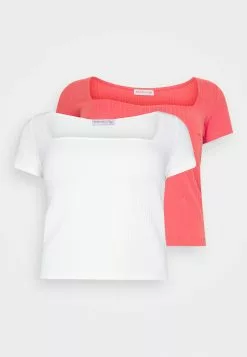 2 Pack - T-Shirt Basique - Red/White -Hauts Boutique bebdd8dce422465a89c5c6e925dbad10