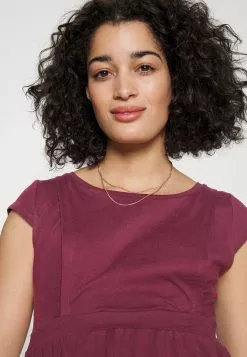 Maternity Baby Doll Nursing Tee - T-Shirt Imprimé - Dark Red -Hauts Boutique c17b3fa165404074af9a85ec8c3cb007