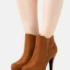Anna Field Bottines À Talons Hauts - Cognac