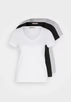 Anna Field 3 Pack - T-Shirt Basique - Black/White/Mottled Light Grey -Hauts Boutique d2e446865b454a8bb8bb40608a715698