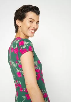 Robe En Jersey - Dark Green/Pink 10 Robe En Jersey - Dark Green/Pink -Hauts Boutique db567a0018bc4d83883348a88f61e993