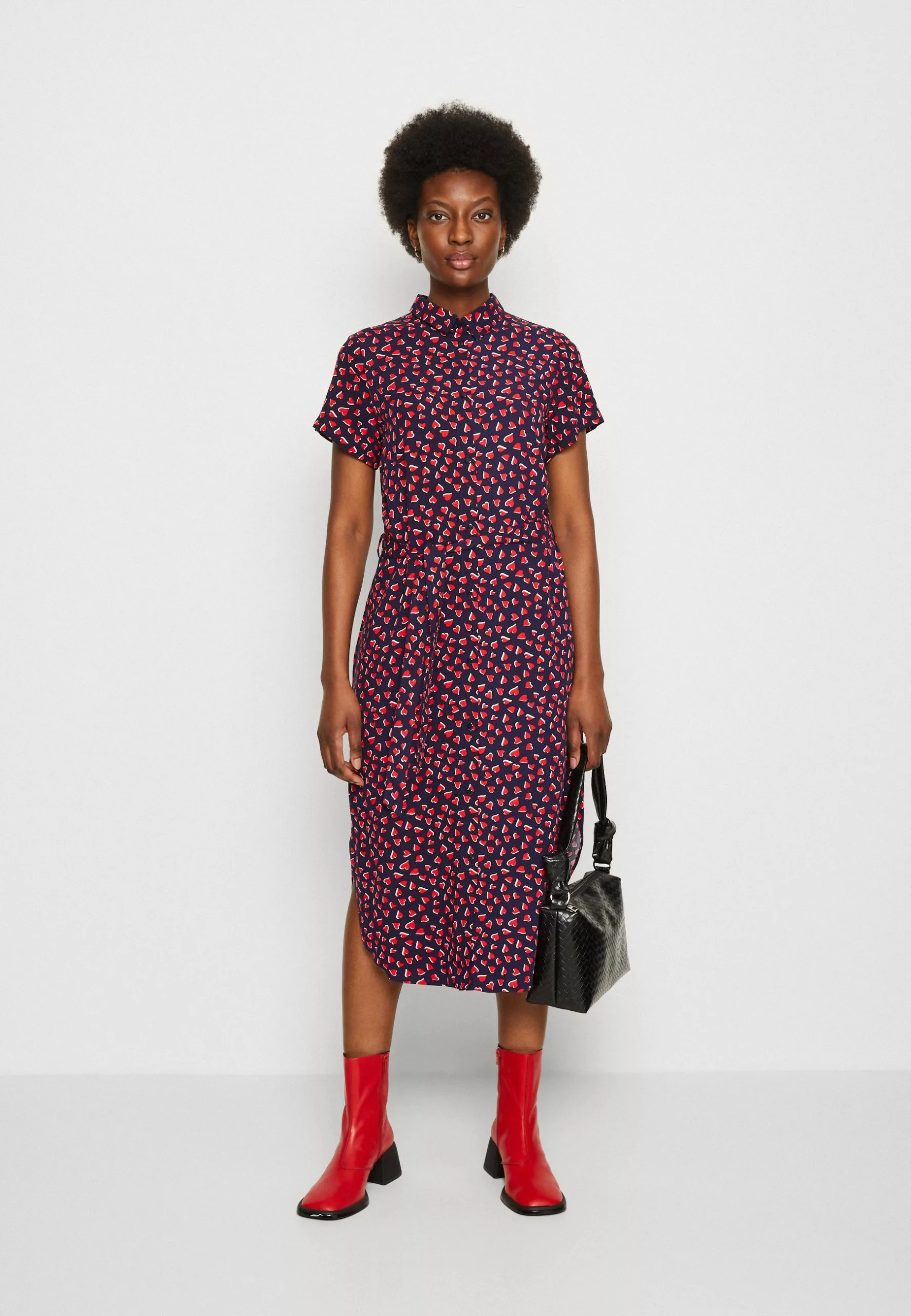 Anna Field Robe Chemise - Dark Blue/Red 2 Anna Field Robe Chemise - Dark Blue/Red – Image 2