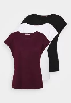 Anna Field 3 Pack - T-Shirt Basique - Black/White/Dark Red -Hauts Boutique df63b55f596743809ebb7dbe439ab976