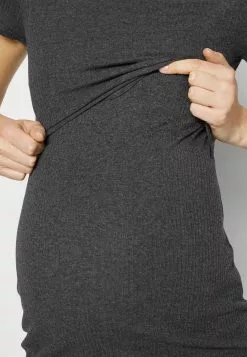 Short Sleeves - Robe En Jersey - Mottled Dark Grey -Hauts Boutique e14d91824e05474587cb552a4f26da30