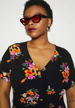 Wrap Dress High Low Hem - Robe De Jour - Black -Hauts Boutique e2c08b40c17b4e388398df3b167883e4