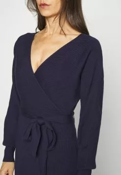 Anna Field Wrap V Ausschnitt Mini Strickkleid Mit Gürtel - Robe Fourreau - Dark Blue -Hauts Boutique e5e6ad3fe28548f99a72b8609f628825