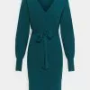 Anna Field Wrap V Ausschnitt Mini Strickkleid Mit Gürtel - Robe Fourreau - Deep Teal