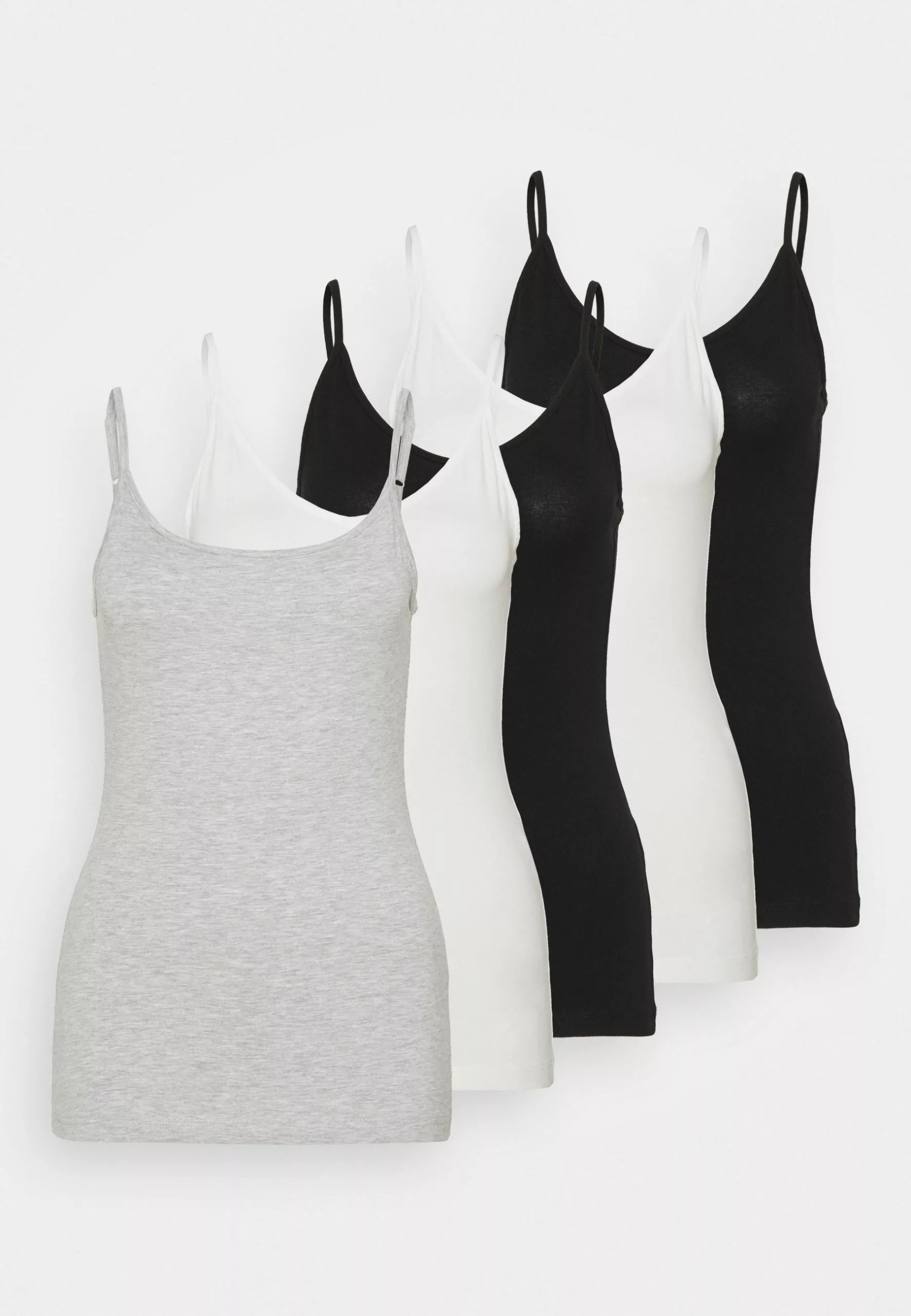 Anna Field 5 Pack - Débardeur - Black/White/Mottled Light Grey 1 Anna Field 5 Pack - Débardeur - Black/White/Mottled Light Grey