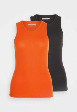 Anna Field 2 Pack - Débardeur - Orange/Black -Hauts Boutique f5fc0567d74c4e4e83f58eff959618bf